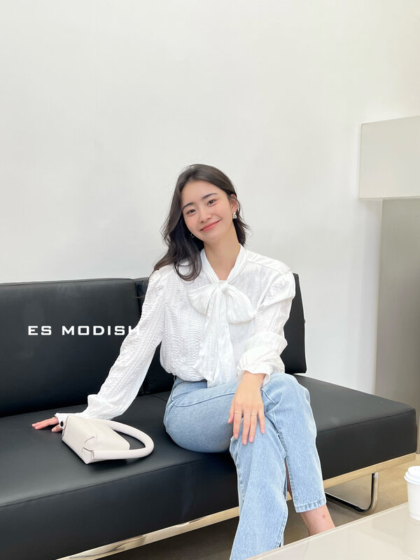 New in early autumn!【ES MODISH】Korean style simple shirt (with tie) BL1820# CQW