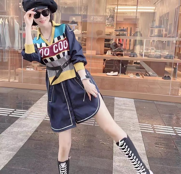 New in autumn! [Yairou] stitching letters fashion shirt 2568# GYJ