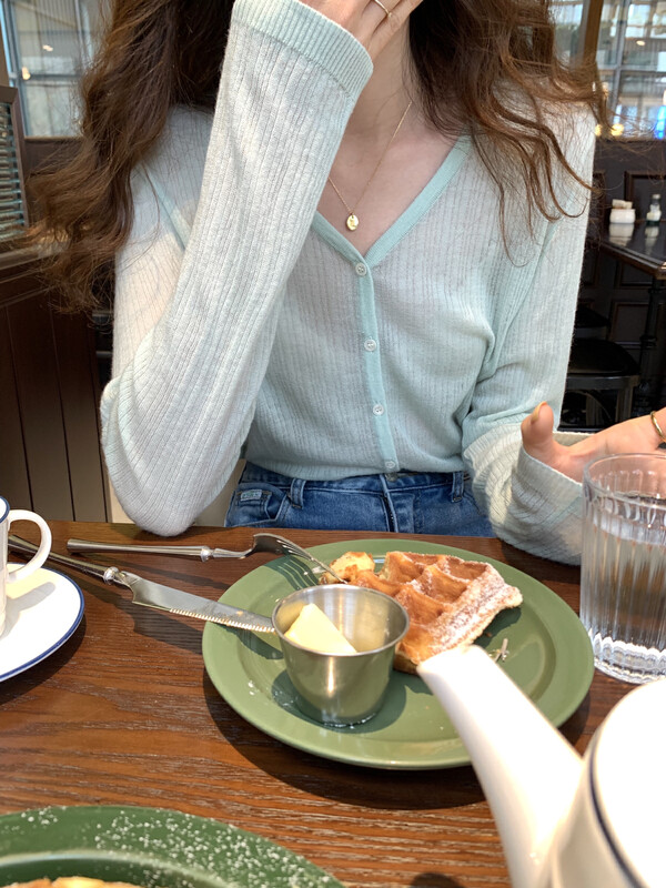 【T.G】V Neck Single Breasted Versatile Knit Cardigan 15998# CLS