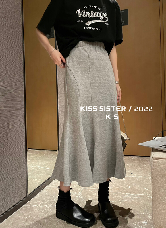 【KISS SISTER】Korean version slim lady fishtail skirt 22Y9626# CQW