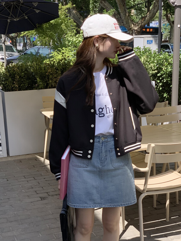 Autumn is new!【T.G】Korean fashion all-match short coat with contrasting colors 17732# CLS