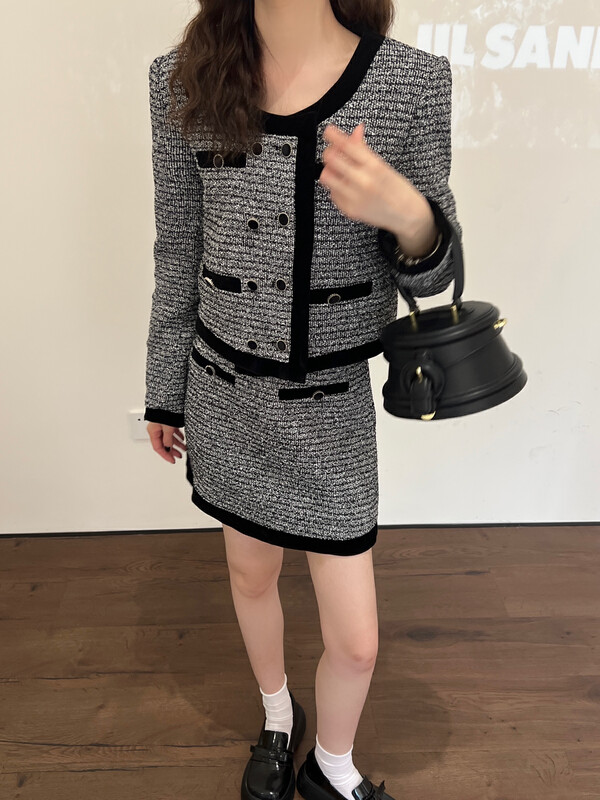 【FEI MAO】Xiaoxiangfeng advanced age-reducing temperament ladies jacket and skirt two-piece suit Z-8535# LSL