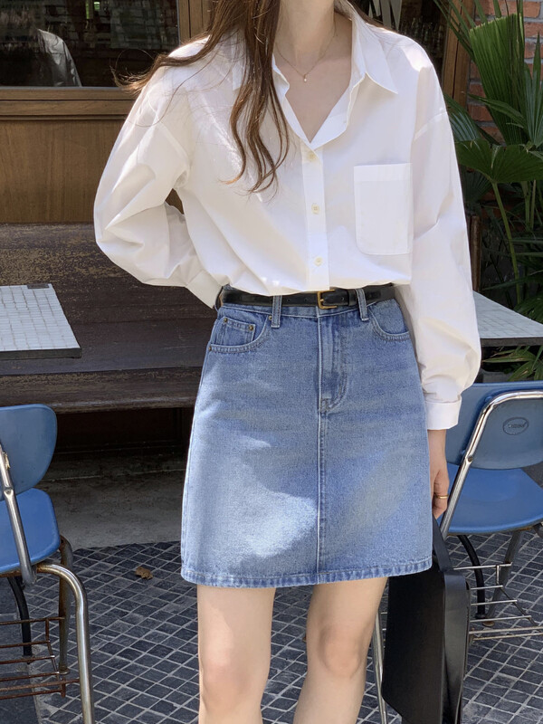 New in early autumn!【T.G】Simple solid color versatile shirt 17821# CLS