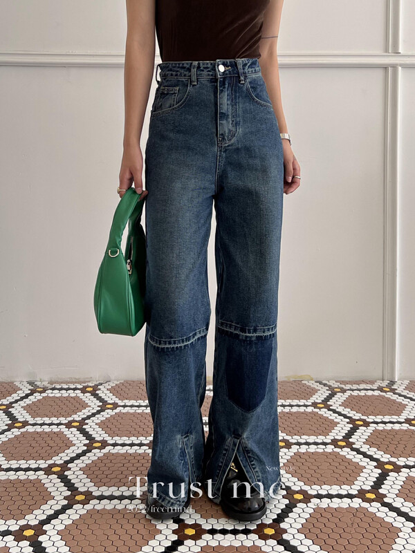 【TRUSTME】Vintage Patch Washed Jeans 40134