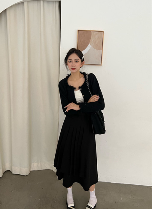 [FEI MAO] High-end super nice little fragrance design Korean round neck sweater jacket warm sweater Z-3083# LSL