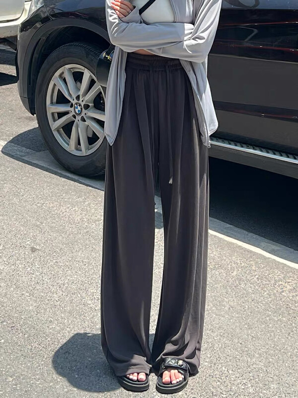 New in autumn!【KIKI STUDIO】Korean version of the cupro silk casual pants 6557# HJY