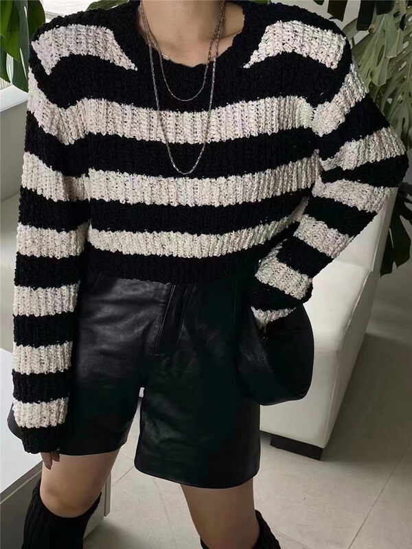 New in autumn! [Korean C home] Casual round neck pullover short warm sweater 0562# PCZ