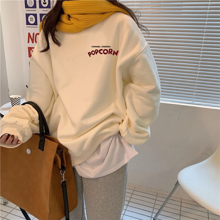 New in autumn! [Timely rain] Korean style ins loose design front and rear letters simple sweater D1289# WPL