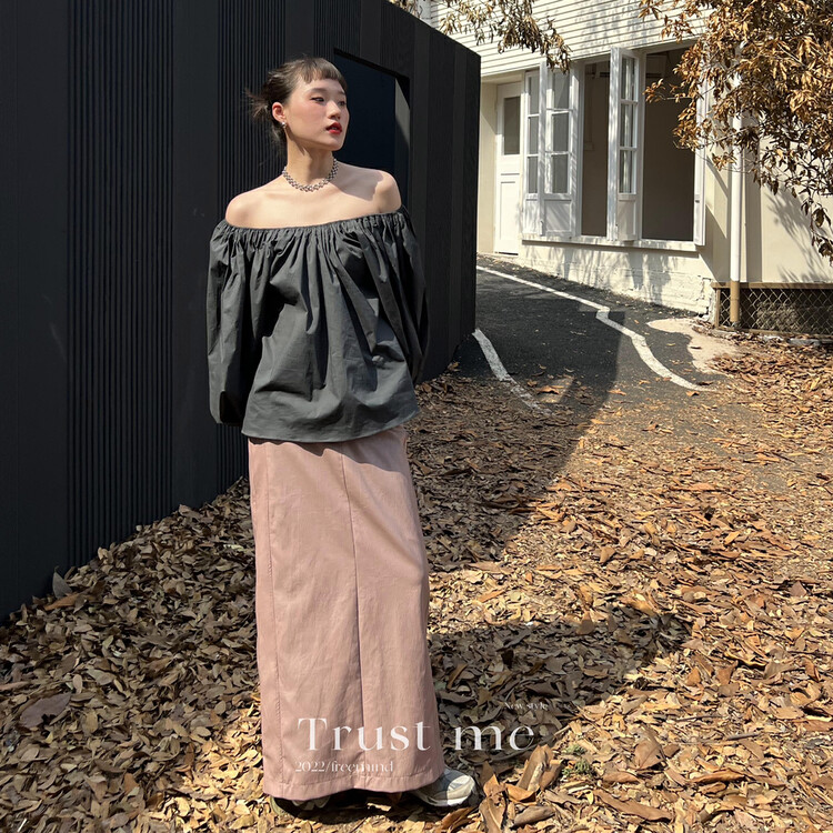 【TRUSTME】Solid color one-shoulder shirt 40103# JHY
