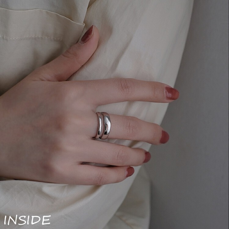 【INSIDE】Fashion niche design ring (with box randomly) (two-piece set) J3517# ZXL