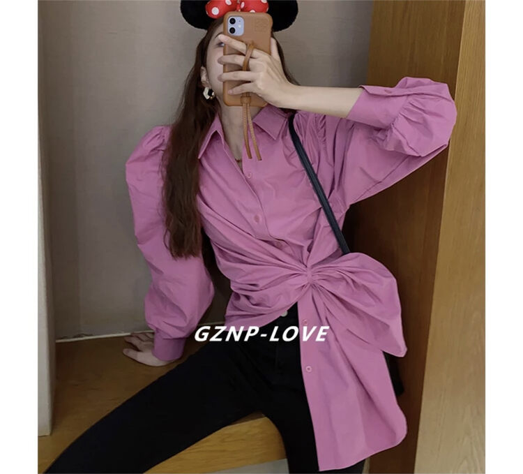 New in early autumn! [Korean C home] Korean irregular all-match shirt YS2-1906# PCZ