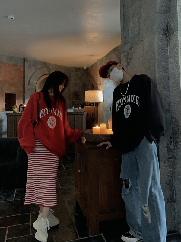 【11AN】Non-gender printed pullover sweater A6899