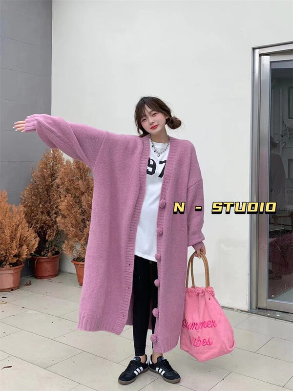 Autumn is new! [N] Korean version of the long-sleeved solid color cardigan warm sweater YS1-M0045# WTT