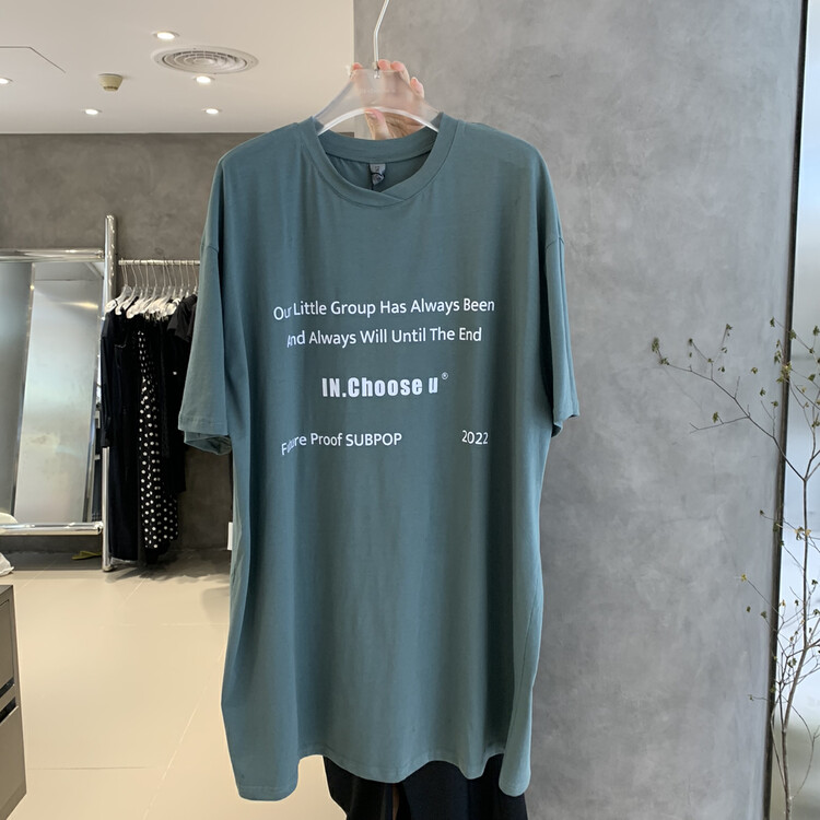 【IN.CHOOSE U】Neutral casual loose letter print short-sleeved T-shirt W071# CQW