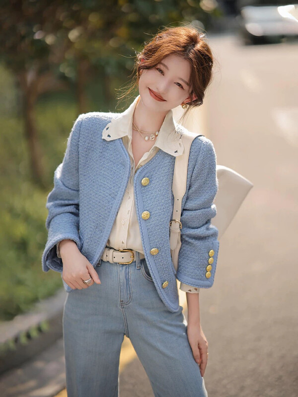 Autumn is new!【KIKI STUDIO】Celebrity Fan Er Xiaoxiangfeng Short Coat 6653# HJY