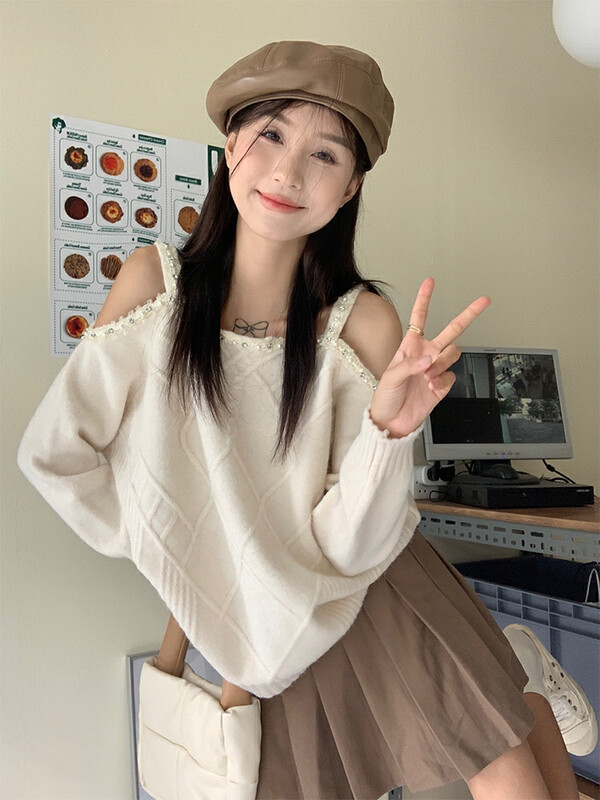 New in autumn! [Timely rain] Korean style ins sweet French gentle warm sweater 44795# WPL
