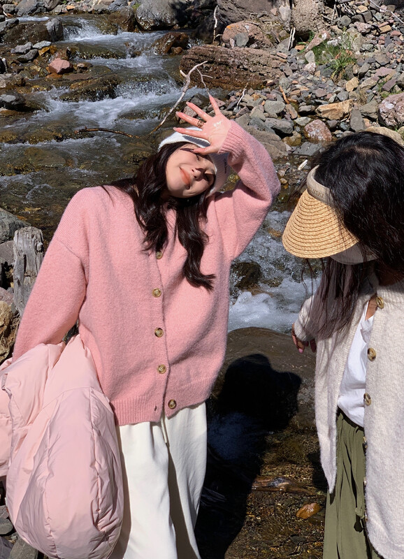 【11AN】Simple Gentle Solid Color Cardigan Sweater A9008