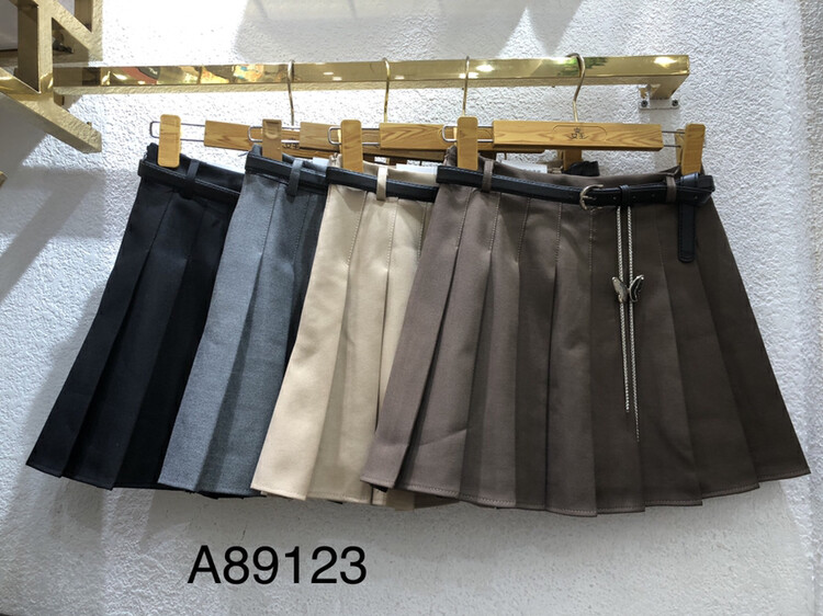 Autumn is new! [QUEEN QUEEN] Korean version all-match pleated slim skirt (with belt) A89123# OZQ