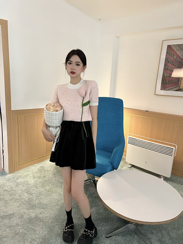 New in autumn! [FEIMAO (YIMAO)] Fashionable round neck colorblock warm sweater YM-3049# LSL