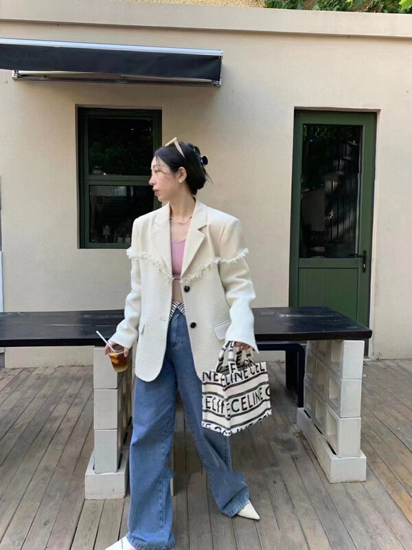 Autumn is new! [MI] Korean fashion stitching suit 1615# PCZ