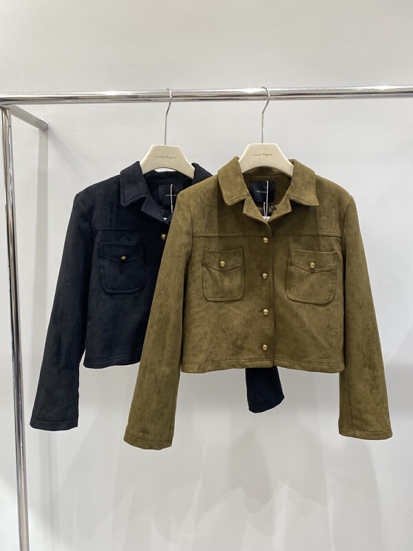 New in autumn! [VIVIS TYPE] Textured deerskin velvet all-match short jacket YS1-9610# HJY