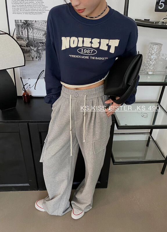 New in autumn! [KS] letter round neck lazy casual loose sweater 22289# CQW