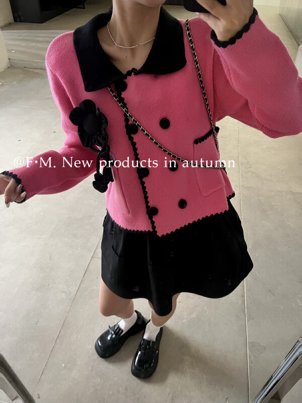 【FEI MAO】Korean version three-dimensional flower design all-match sweater jacket sweater Z-3061