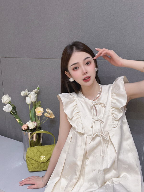 【FEIMAO（YIMAO）】Summer sweet little lady bow sleeveless dress YM-8221# LSL