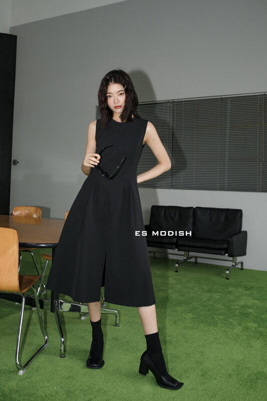 【ES MODISH】Designed minimalist waist vest dress OPS1818# CQW