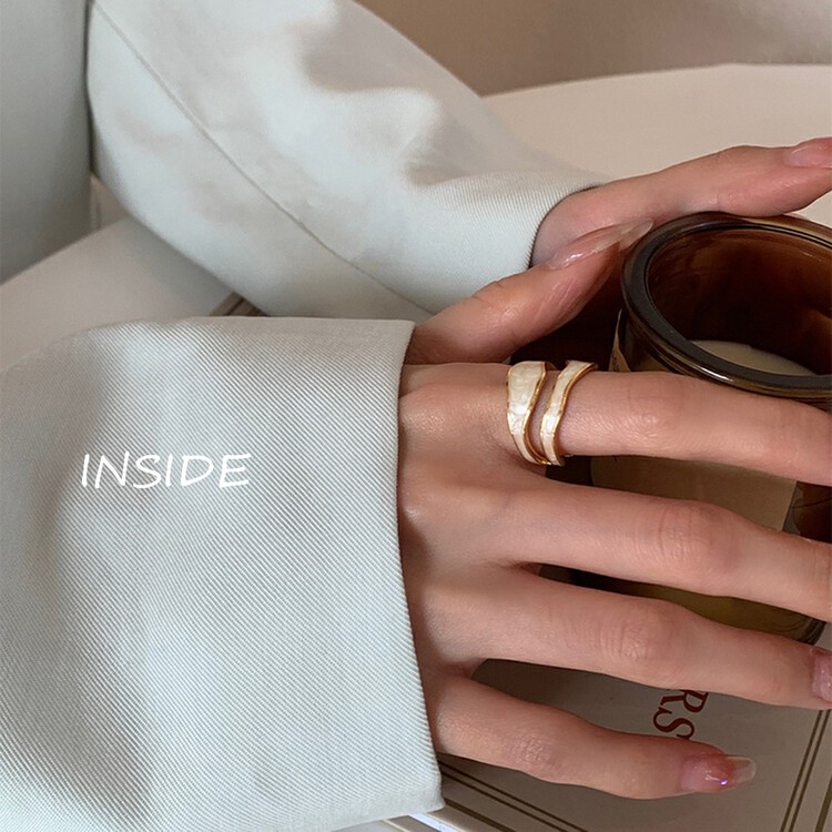 [INSIDE] Korean retro niche design double ring (with box randomly) J3567# ZXL