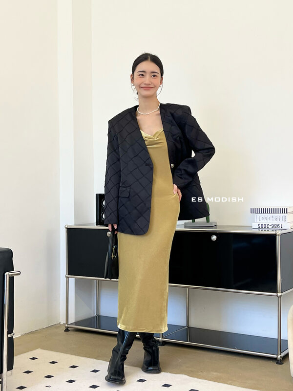 New in early autumn!【ES MODISH】Waffle design V-neck suit JK1787# CQW