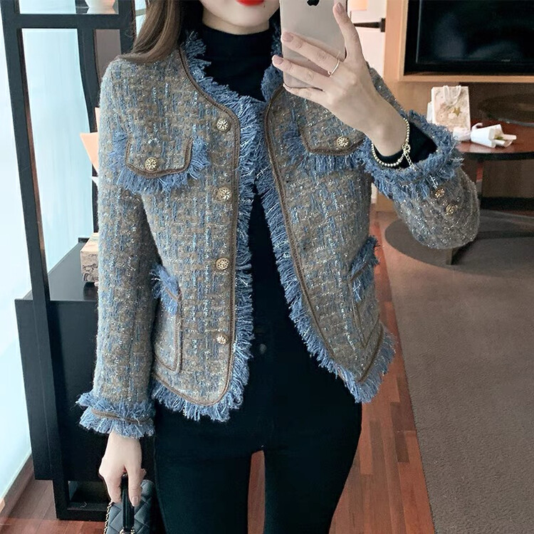 New in autumn!【KIKI STUDIO】French ladies small fragrance short coat 6759# HJY
