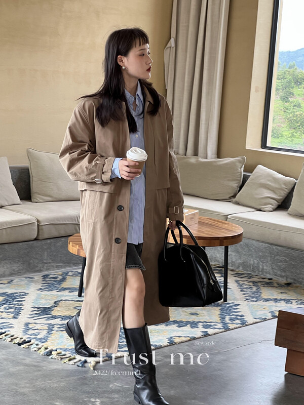 【TRUSTME】Big brand simple trench coat 40105# JHY