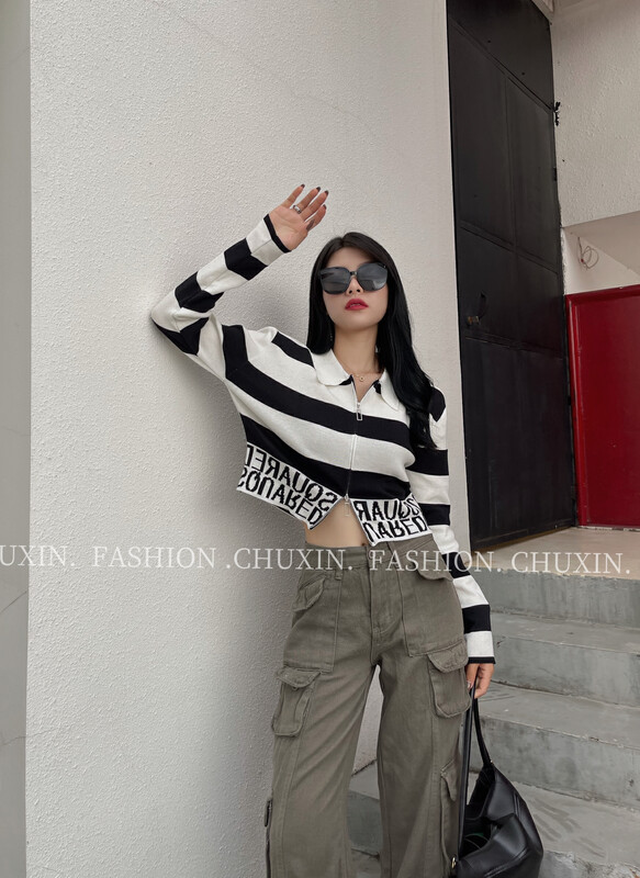 New in autumn! [C.X original heart] Versatile zipper casual sweater Z392# WTT