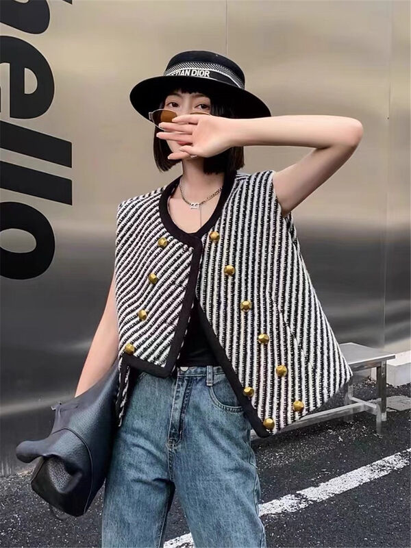 New in autumn! [Yayiro] Plaid Temperament Loose Vest 2785# GYJ