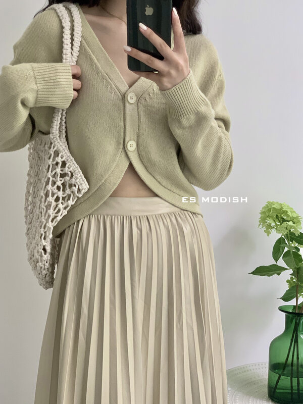 New in autumn!【ES MODISH】V-neck sexy all-match casual sweater JK1896# CQW