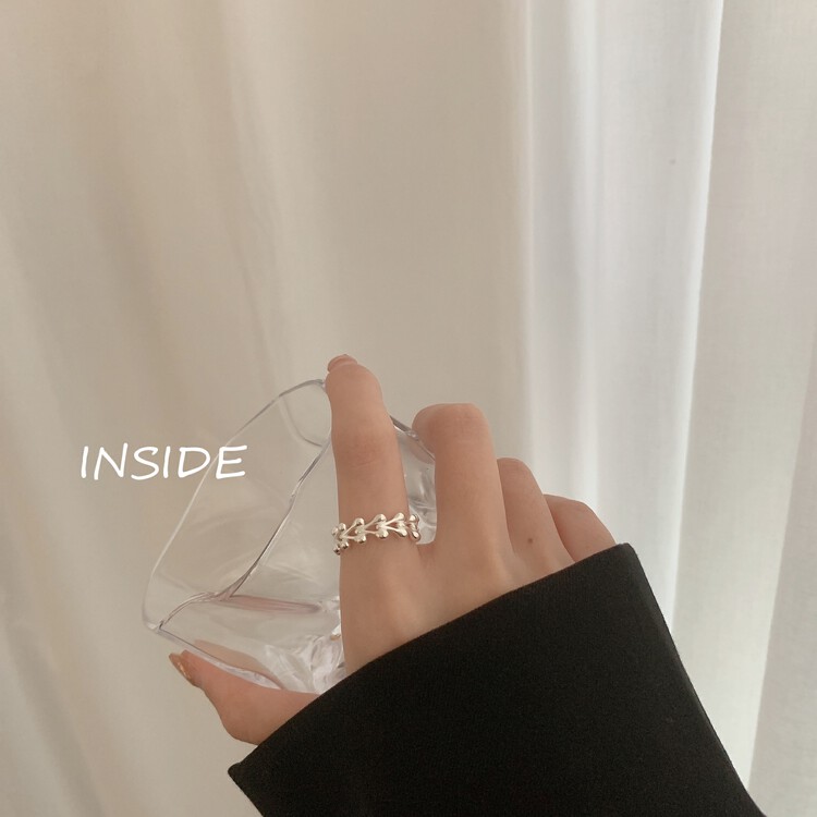 [INSIDE] Korean exquisite simple hollow keel love personality two-piece ring (with box random) J3461# ZXL