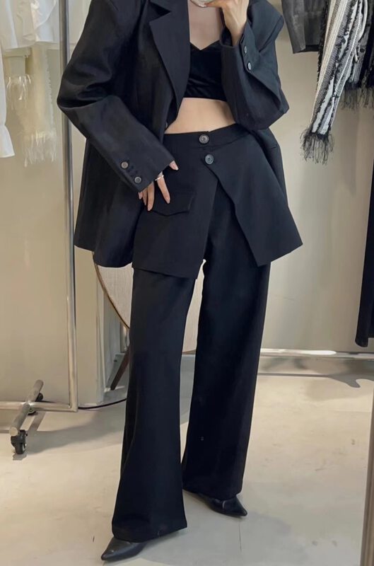 【IN.CHOOSE U】Trendy fashion fake two-piece trousers casual pants 69395# CQW