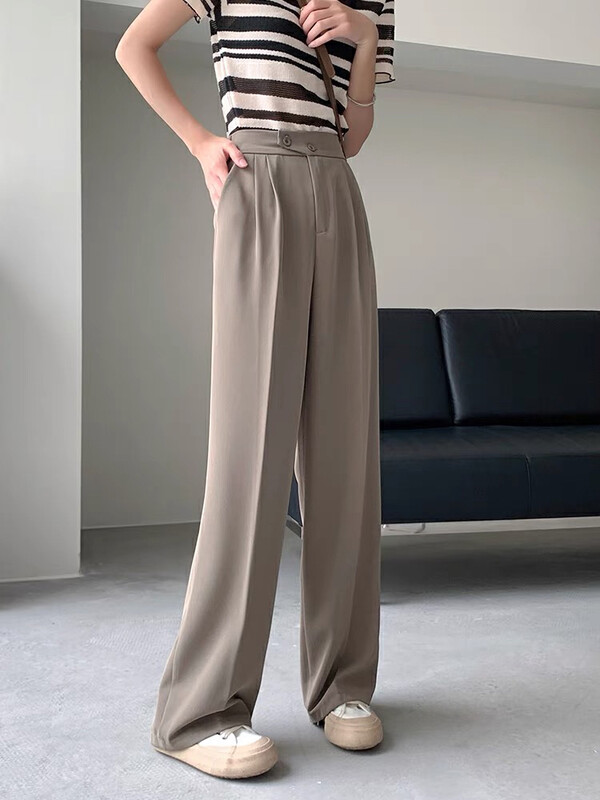 New in early autumn!【KIKI STUDIO】Wrinkle-resistant wide-leg casual trousers 6417# HJY