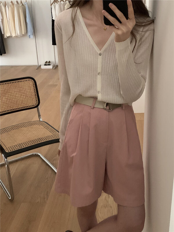 Original price 77.83! New for autumn! [T.G] Simple and versatile solid color long-sleeved knitted cardigan 17667# CLS