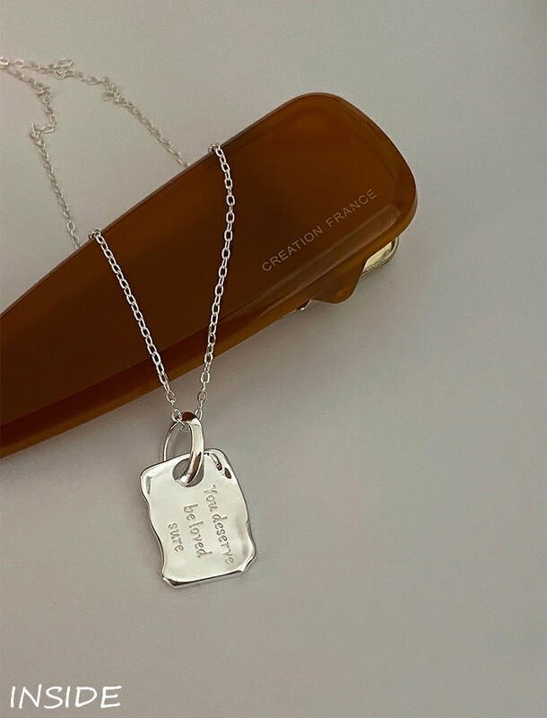 [INSIDE] Korean simple and exquisite high-end letter square pendant short necklace (with box random) X3552# ZXL