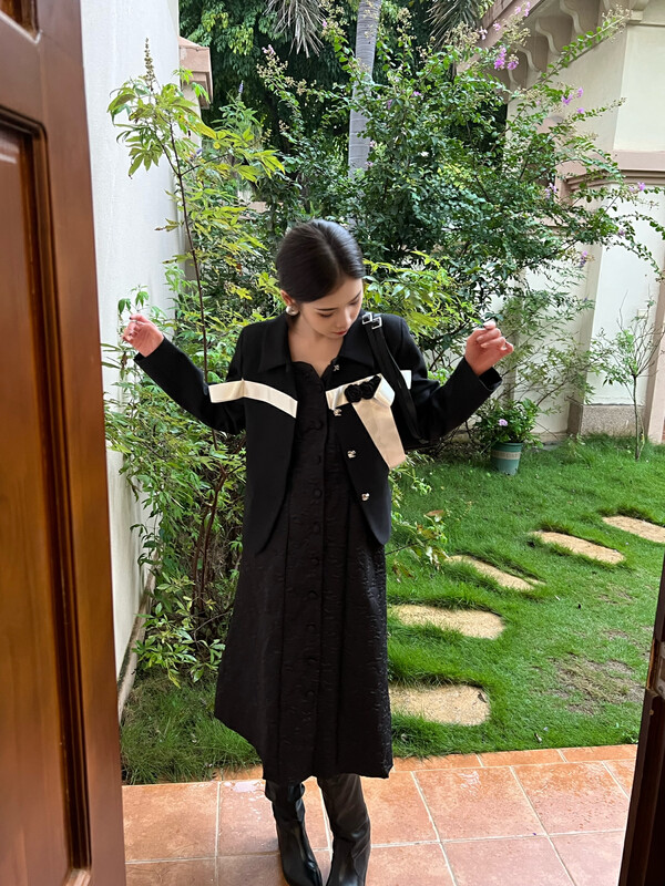 [FEI MAO] Splicing Fashion Retro Suit Z-8411