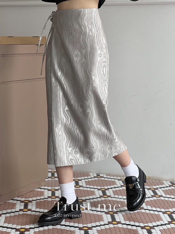 【TRUSTME】Colorblock Pattern Skirt 40085