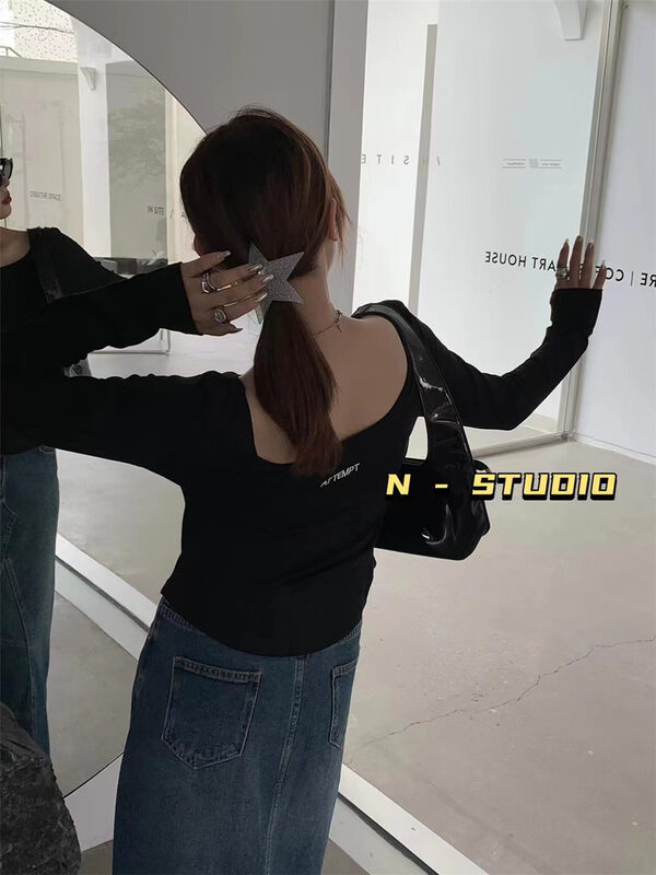 New in autumn! [N] Pullover all-match Korean long-sleeved T-shirt Q263# WTT