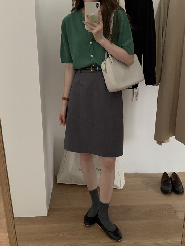 New in early autumn!【T.G】Fashionable commuter simple high waist all-match skirt (with belt) 18250# CLS