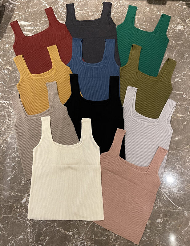 【KISS SISTER】Solid Color Slim Short Vest/Sling 22M8236# CQW