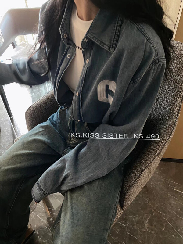 New in early autumn! [KS] Korean version of the Hong Kong style comfortable and versatile denim jacket Z22003# CQW