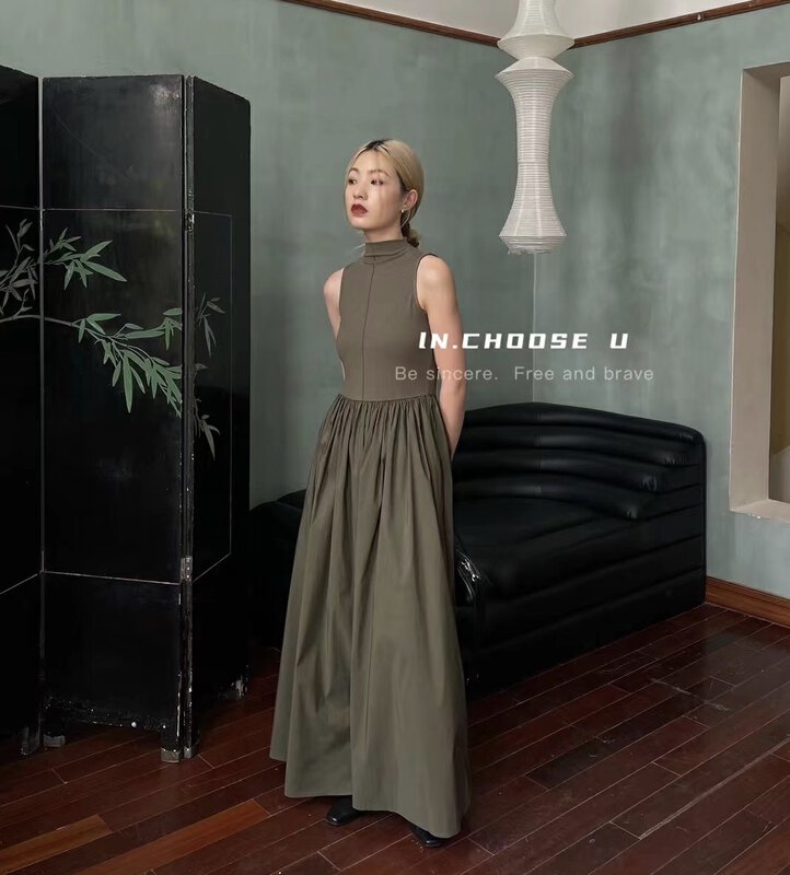 Autumn is new!【IN.CHOOSE U】Pleated and slim all-match dress 66352# CQW