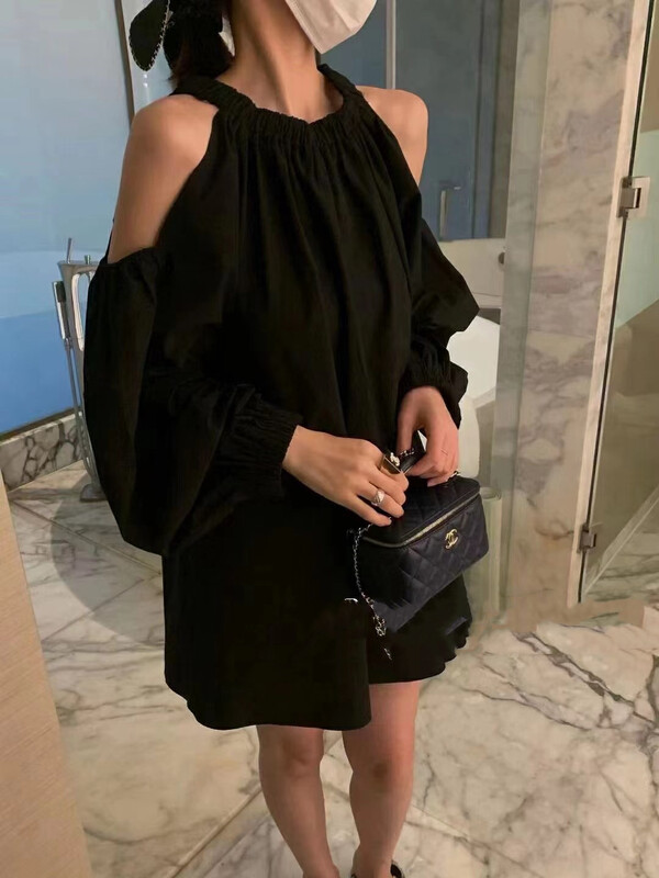 New in early autumn! [MI] Korean small sexy off-the-shoulder dress 1165# PCZ