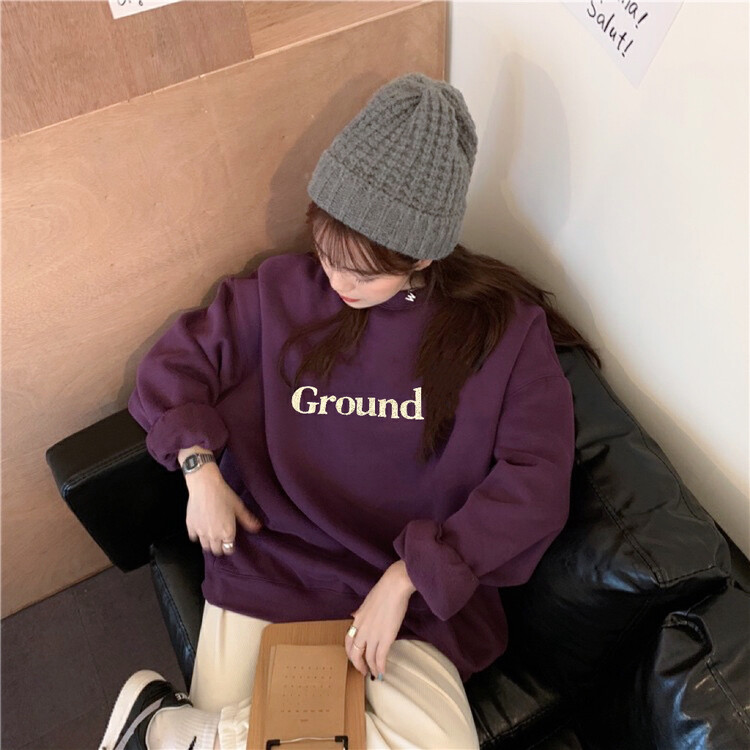 New in autumn! [Timely rain] Korean style ins casual design letter loose sweater 02758# WPL